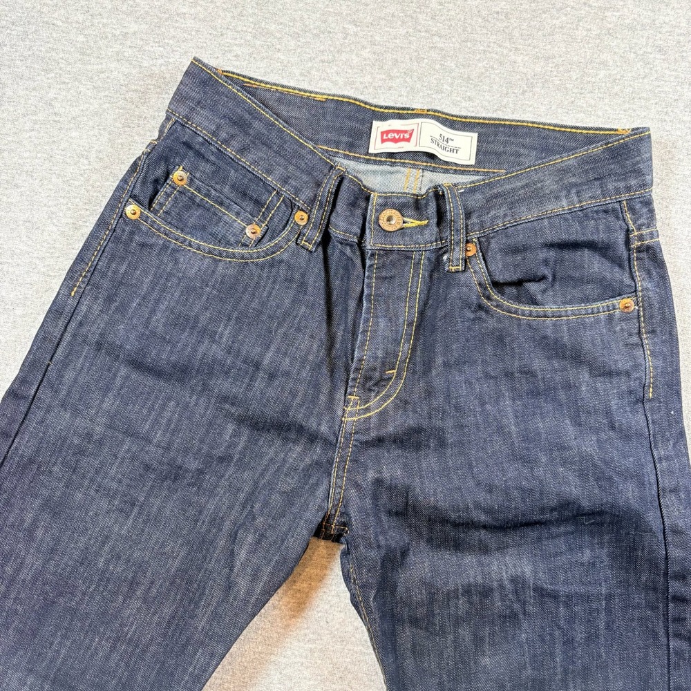 Levi's 514 Straight Jeans Boys 14 Reg Blue Dark Wash Denim 27x27
